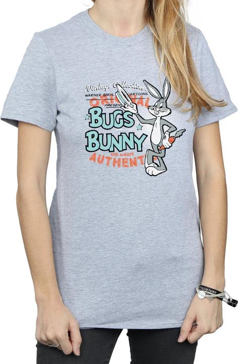 Actual product image Looney Tunes Womens/Ladies Bugs Bunny Vintage Cotton Boyfriend T-Shirt (L)