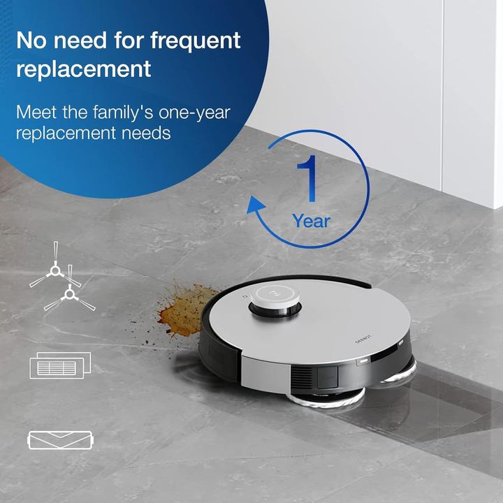 Produktbild Ecovacs Priedas Kit D-KT01-0017 4x Side Brushes, 1x Main, 3x High Efficiency Filters, 1x Cleaning Tool, Sui