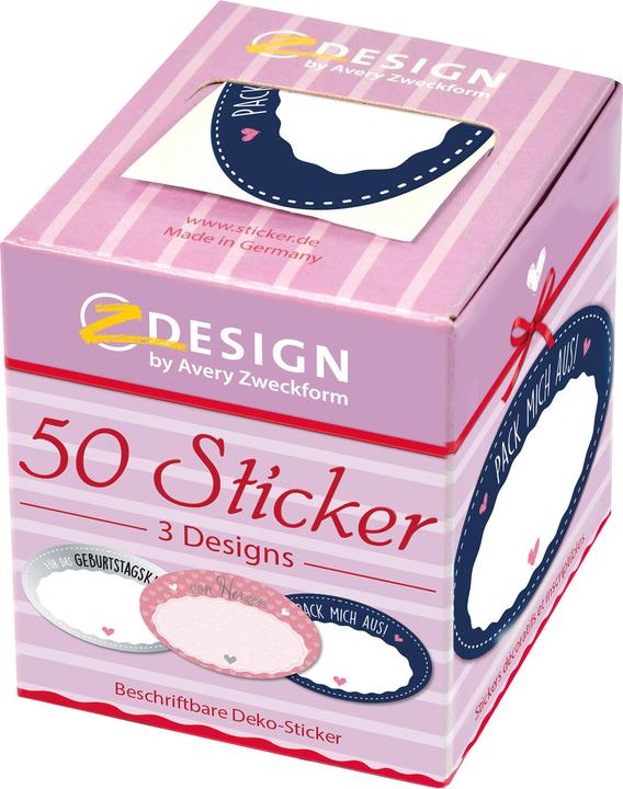 Produktbild Avery Dennison Zweckform ZDesign Sticker "Geschenkbeschriftung" auf Rolle, Etiketten aus Papier, silber geprägt, be