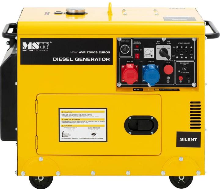 Produktbild MSW Notstromaggregat Diesel Stromerzeuger 6370/7500 W 16 L 230/400 V AVR Euro 5 (7500 W, 16 l)