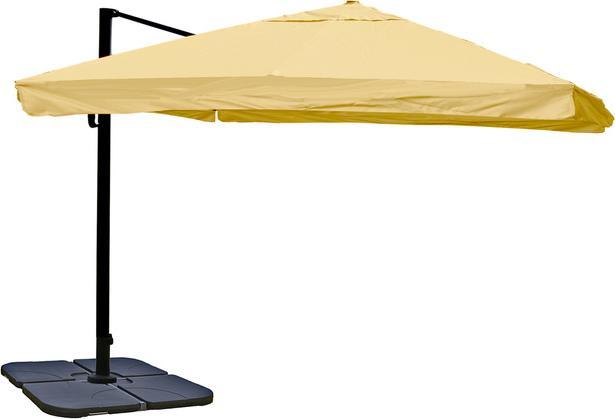 Image du produit Swisshandel24 Parapluie, Gastronomie, 3x3m (Ø4,24m) polyester alu/acier 23kg, Flap, crème avec support - 27139 (3 m)