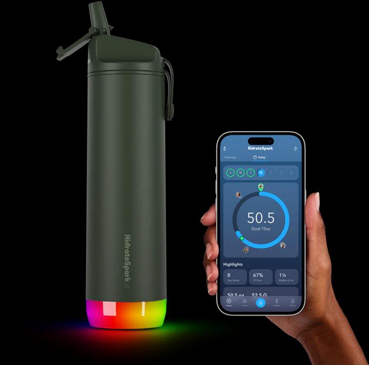 Actual product image HidrateSpark Hidrate Spark Steel 21 oz. Straw Forest Green - LIMITED EDITION (0.62 l)