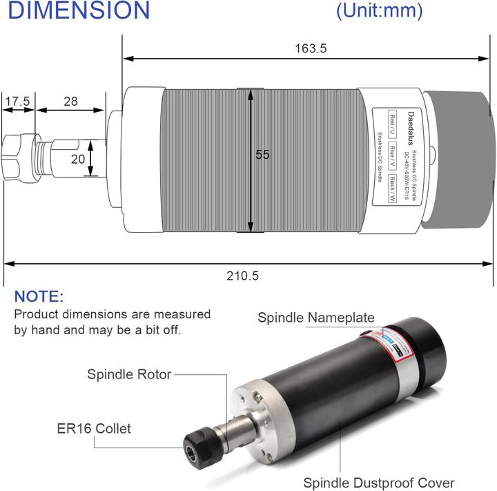 Immagine prodotto CNC Spindelmotor Kit 600W ER16