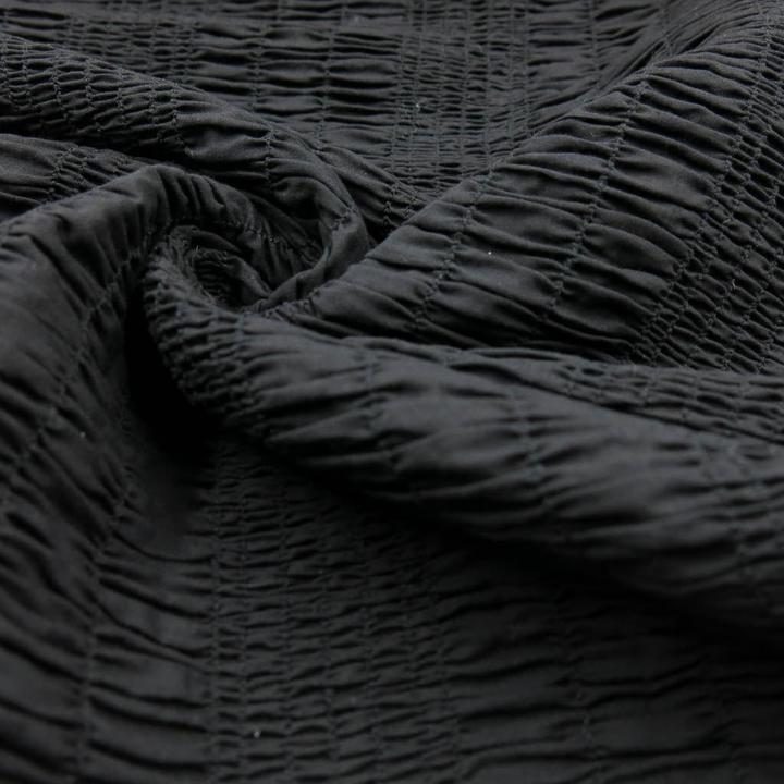 Actual product image Stoffrestposten Cotton Crash - Black - Minimum quantity: 1 metre