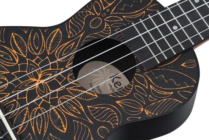 Actual product image Keiki Ukulele Package - Soprano - Orange Kaleidos. (Soprano, Soprano)