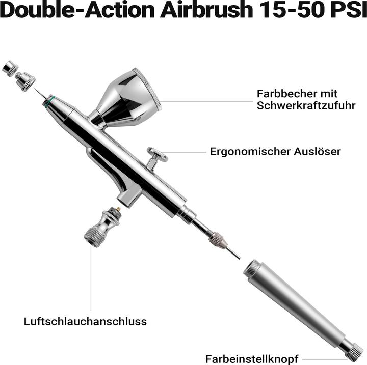 Immagine prodotto Wiltec Pistola per aerografo X501 Designs con ugello da 0,3 mm Tazza per liquidi
