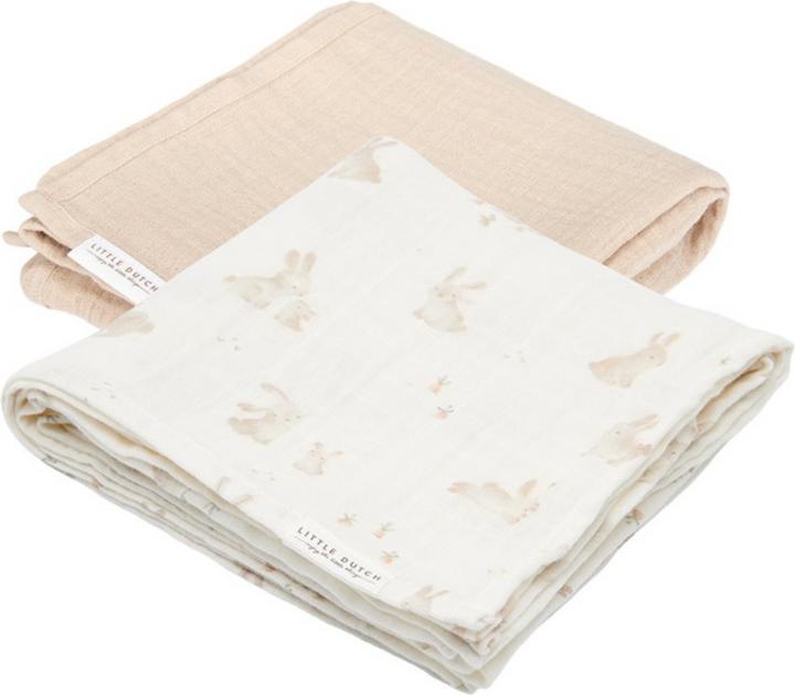 Actual product image Little Dutch Swaddles 70 x 70 muslin Baby Bunny / Beige (70 cm, 70 cm)