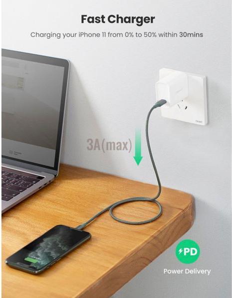 Image du produit Ugreen Câble Lightning vers USB-C 2.0 (1 m, USB 2.0)