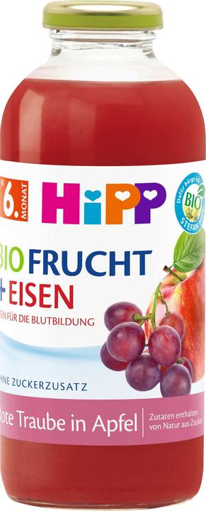 Actual product image Hipp Organic fruit juice drink + iron, red grape in apple, 0,5l (1 x 50 cl)