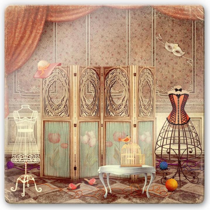 Actual product image Trenddeko Dressing room of a princess (20 x 20 cm)