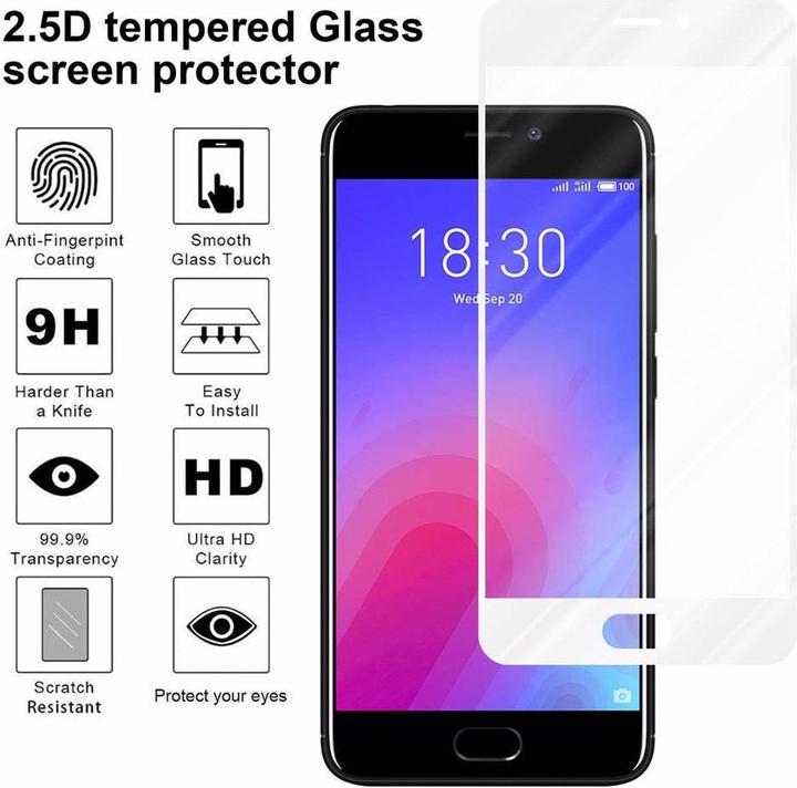 Actual product image Cadorabo Full screen display protection glass (1 Piece, Meizu M6)