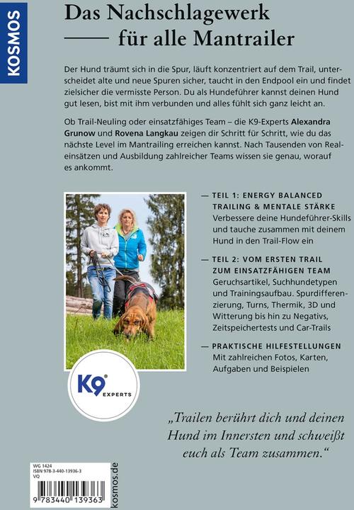 Actual product image Kosmos Mantrailing - das Arbeitsbuch (German, Rovena Langkau, Alexandra Grunov, 2023)