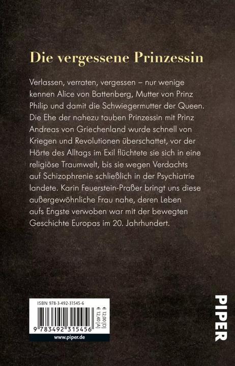 Immagine prodotto Alice von Battenberg - Die Schwiegermutter der Queen (Tedesco, Karin Feuerstein-Prasser, 2020)