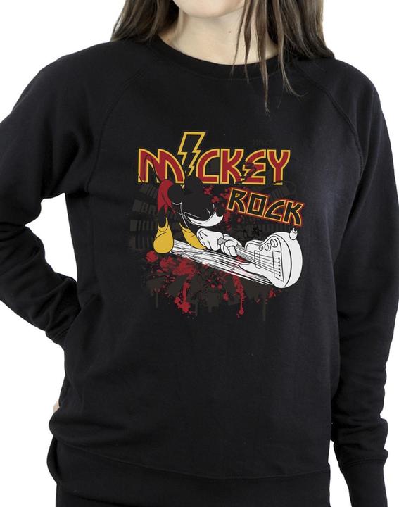 Actual product image Disney Womens/Ladies Mickey Mouse Smash Guitar Rock Sweatshirt (S)