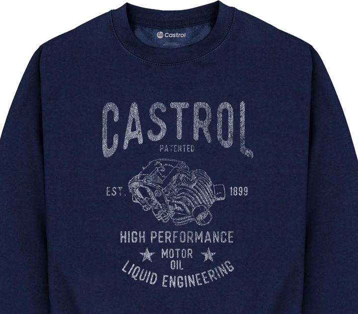 Actual product image Castrol Unisex Adult Retro Engine Sweatshirt (XL)