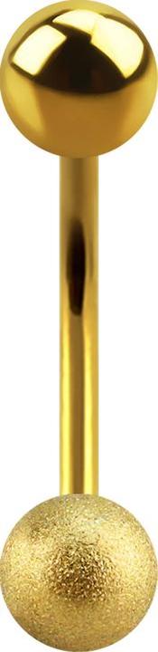 Produktbild Star Piercing Micro Banane vergoldet mit Kugel gesprenkelt (Chirurgenstahl 316L)