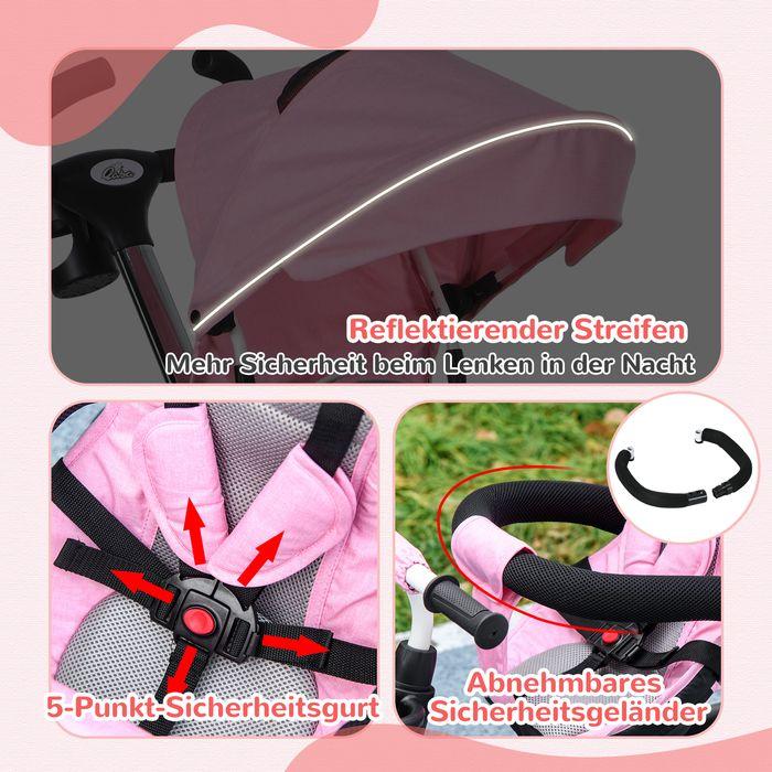 Actual product image Swisshandel24 2in1 tricycle push bar children's tricycle, 1-5 years Pink