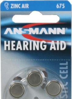 Immagine prodotto Ansmann 1x6 batterie per apparecchi acustici Zinc-Air 675 (PR 44) (6 pz., 675)