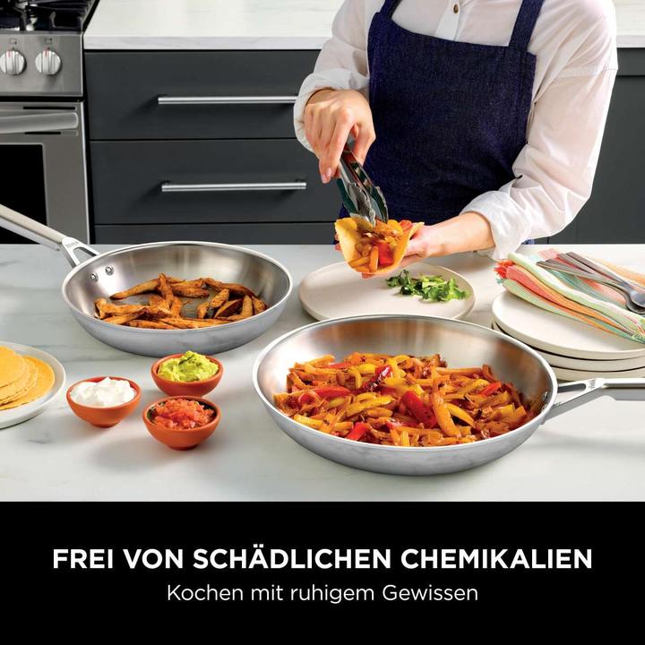 Image du produit Ninja NIA Set de casseroles 5t.EverCl.ES avec GD (24 cm, Ensemble de casseroles et de poêles de cuisson, Acier inoxydable)