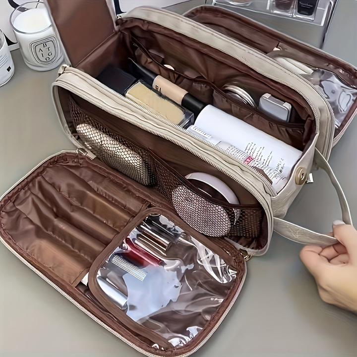 Only-Bags.Store Kosmetiktasche aus Kunstleder mit grossem Fassungsvermögen - wasserabweisend, schmutzabweisend und
