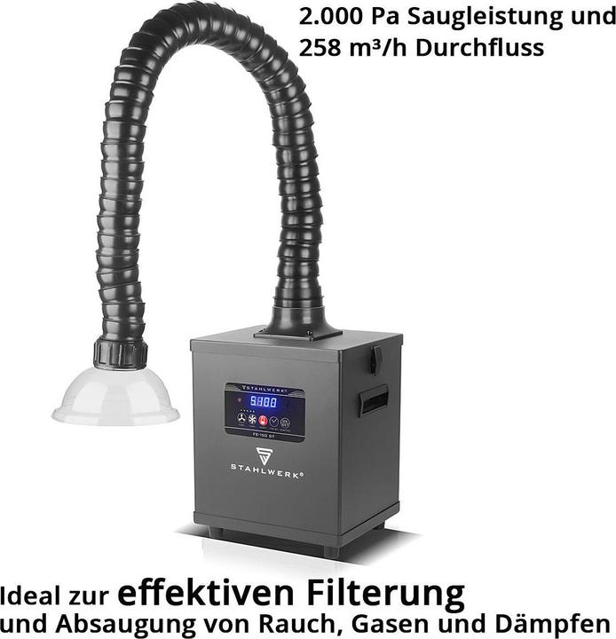 Produktbild Stahlwerk Rauchabsaugung FE-150 ST mit 3-fach-Filter und 150 W Absauganlage (Absauganlage)