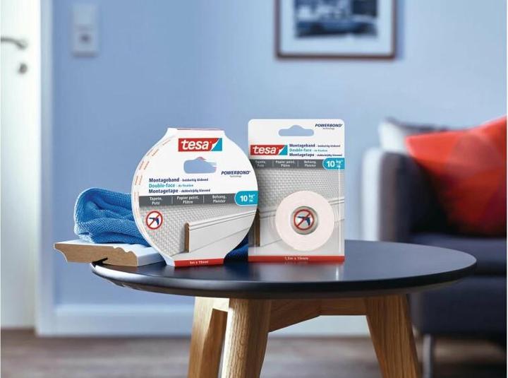 Produktbild tesa Montageband für Tapete & Putz, doppelseitiges Montageklebeband (19 mm)