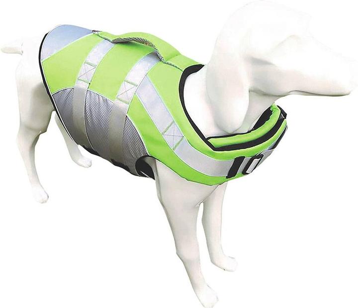 Immagine prodotto Just White Giubbotto di salvataggio per cani verde neon (L, Giubbotto di salvataggio per cani)