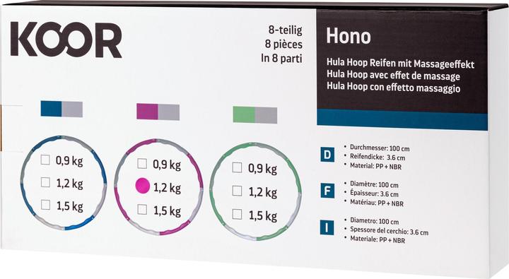 Immagine prodotto Koor Hula Hoop Hono 8-Segm. 0,9 kg (100 cm, 900 g)