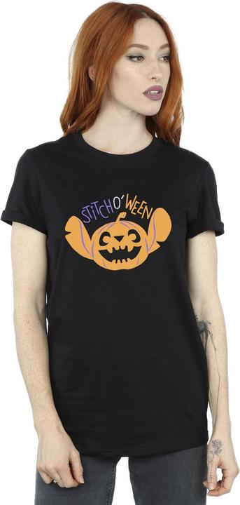Actual product image Lilo & Stitch Womens/Ladies Stitch O Ween Cotton Boyfriend T-Shirt (4XL)