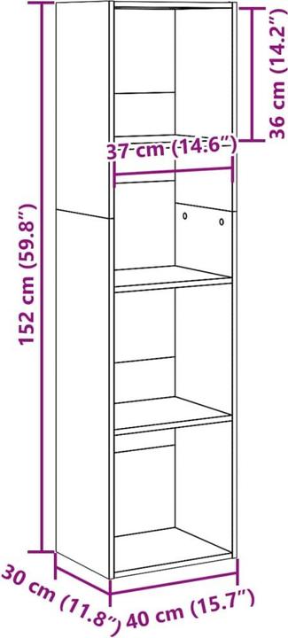 Produktbild VidaXL Bücherregal (30 x 40 x 152 cm)