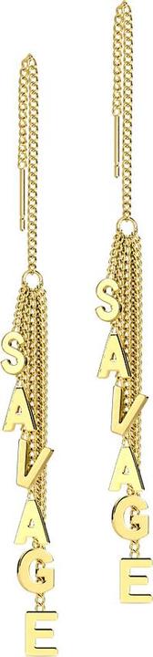 Immagine prodotto Star Piercing Orecchini a perno placcati in oro con catena a caduta libera Lettera Albero Savage (senza ottone, Acciaio chirurgico 316L)
