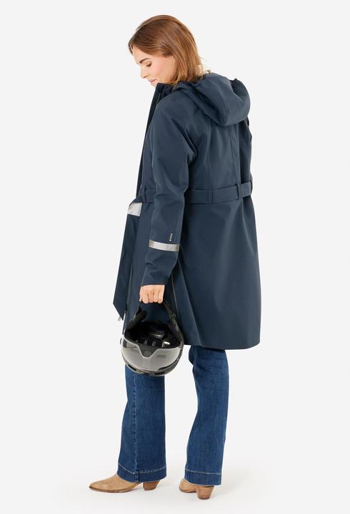 Actual product image Btwin Rain trench coat City 940 waterproof ladies navy blue (M)
