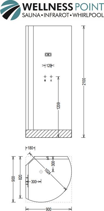 Produktbild PureHaven Dampfdusche (90 cm, 90 cm, 210 cm)