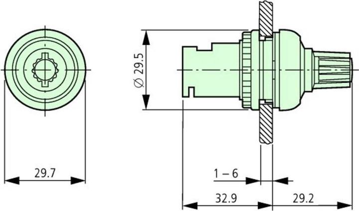 Produktbild Eaton Dreh-Potentiometer Mono 0.5 W 47 k? M22S-R47K 1 St.
