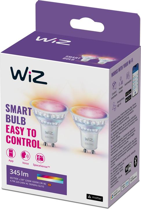 Image du produit WiZ Tunable White & Color (GU10, 4.70 W, 345 lm, 2 x, F)