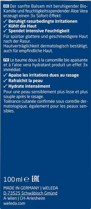 Nutritional values and ingredients Weleda After Shave Balm (Balm, 100 ml)