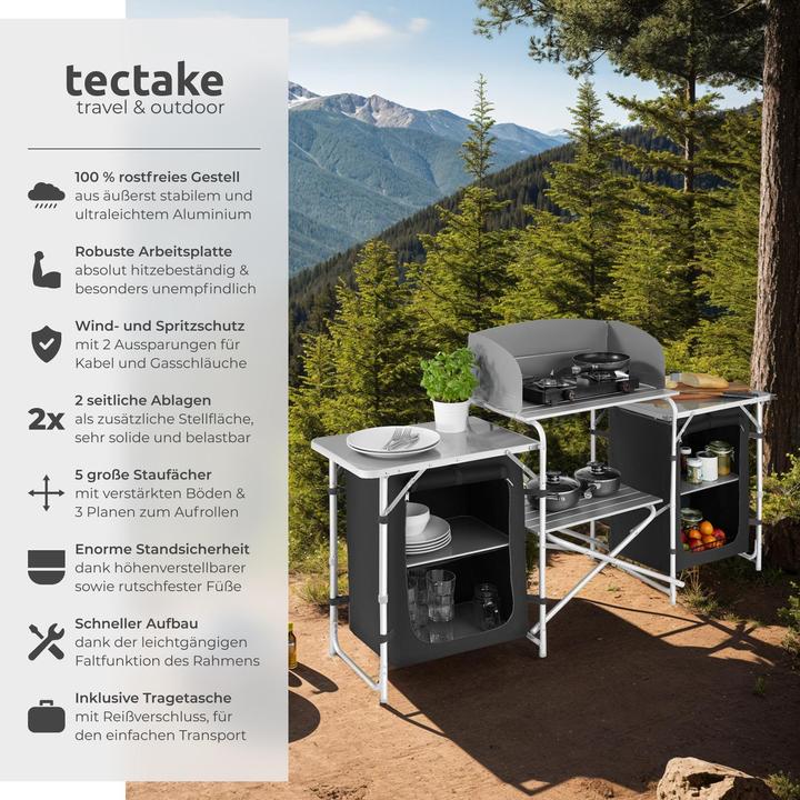 Image du produit tectake Cuisine de camping 172x52x104cm