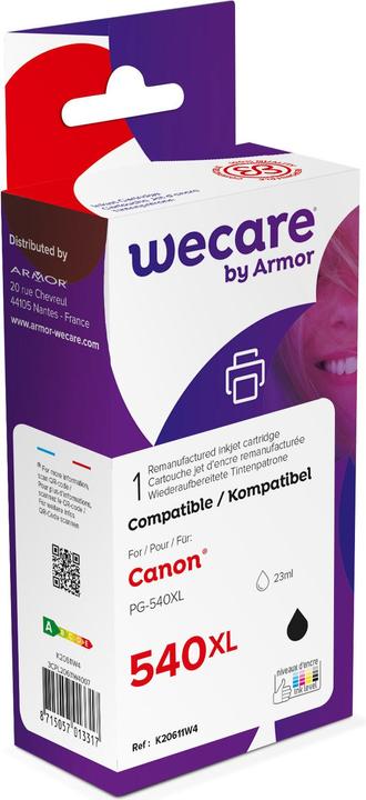 Produktbild Wecare Tinte XL rebuilt schwarz PG-540XLB zu Canon PIXMA MG2150 23ml (BK)