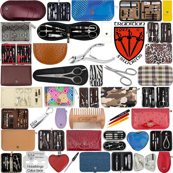 Image du produit Kellermann Set de manucure Verona, 6 pièces, marron, cuir véritable