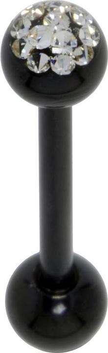 Image du produit Bijouteria Piercing langue (Cristallin, Revêtement PVD (noir), Acier chirurgical 316L, Résine époxy)