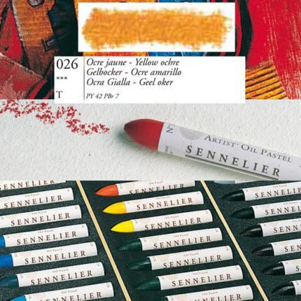 Actual product image Sennelier Oil Pastel Standard Size Ocre Jaune 26 (Yellow Ochre, 1 x)