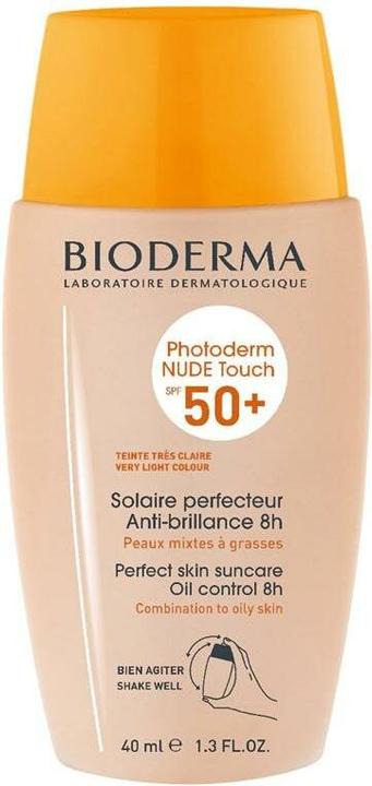 Actual product image Bioderma Photoderm Nude Touch Mineral SPF50+ claire (Sun cream face, SPF 50, 40 ml)