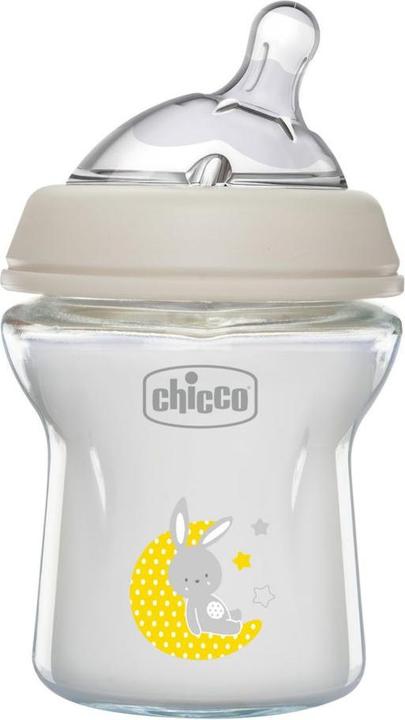Chicco biberon NATURAL FEELING verre tétine silicone débit lent UNI 0m+
