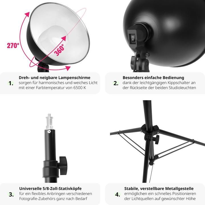Image du produit tectake 2 lampes de studio (éclairage de studio)