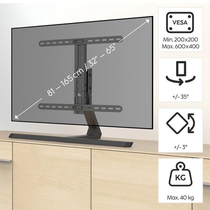 Produktbild Hama TV-Standfuss (Universal, 165", 40 kg)