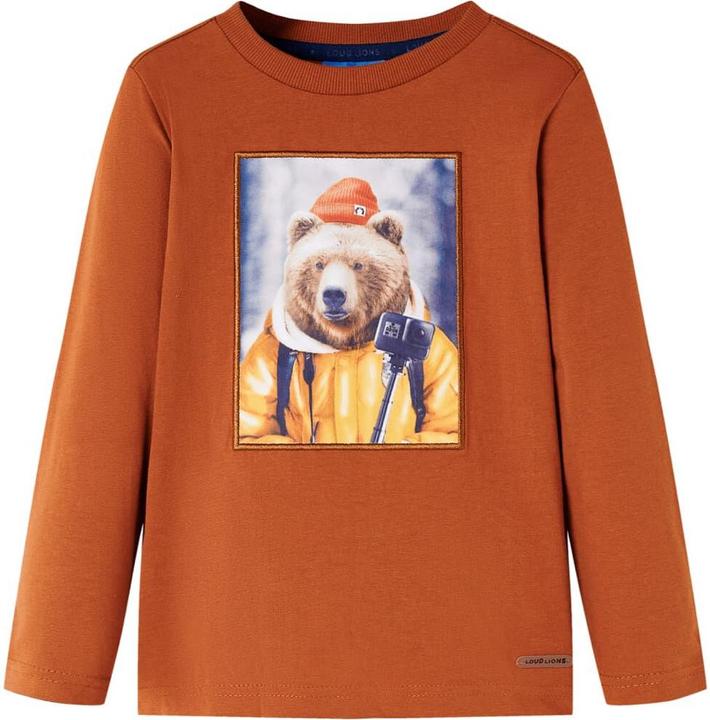 Immagine prodotto VidaXL Camicia da bambino a maniche lunghe arancione scuro 116,Materiale: 100 (116)