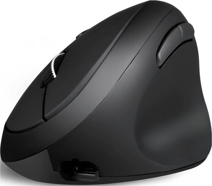 Immagine prodotto Perixx PERIMICE-819, mouse verticale ergonomico, clic silenzioso, multidispositivo, nero (Senza fili)