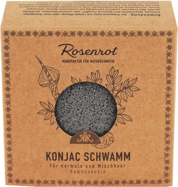 Produktbild Rosenrot Konjac Schwamm - Bambuskohle