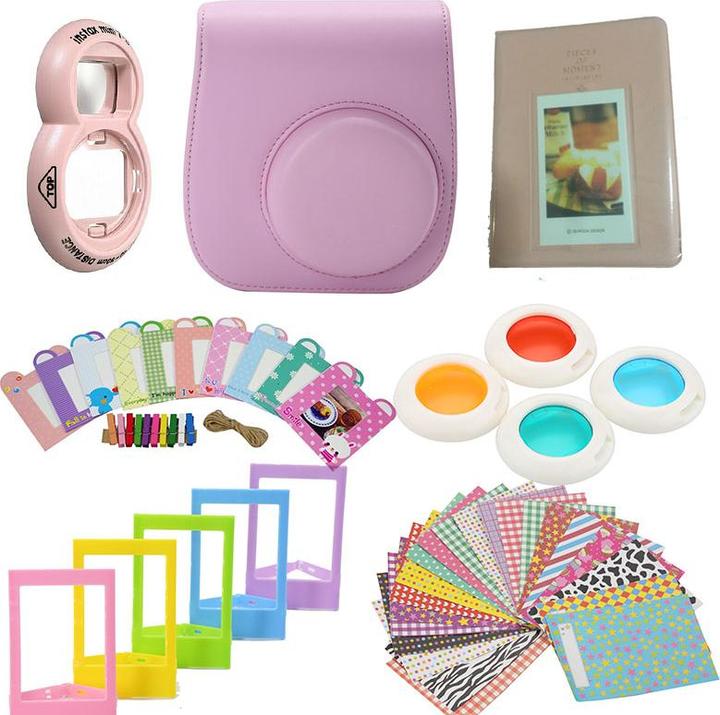 Produktbild JTI Zubehörset für Fujifilm Instax Mini 8/9 - Hellrosa (Kamera Schultertasche)
