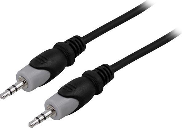 Deltaco MM-151 - 3.5mm - 3.5mm - 3 m - noir - gris (3 m, Jack 3,5 mm (AUX))